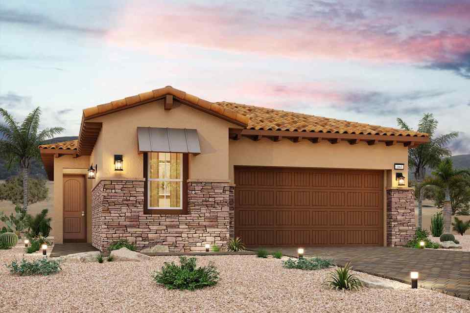 A house with a garage.