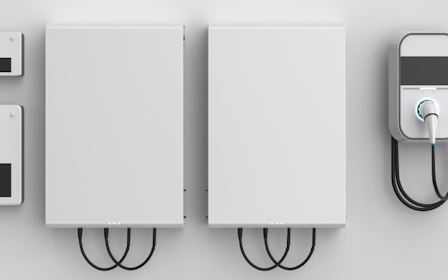 A group of white electrical devices.