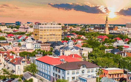 A city with many buildings.