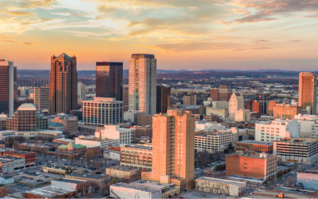 A city with many buildings.