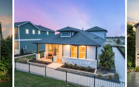 A collage of houses.