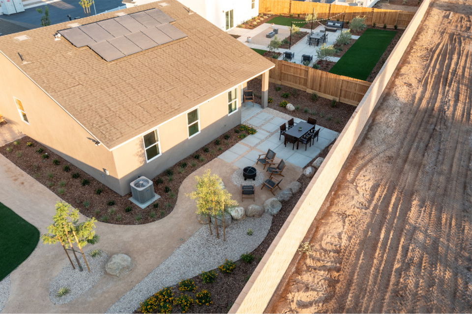 A house with a courtyard.