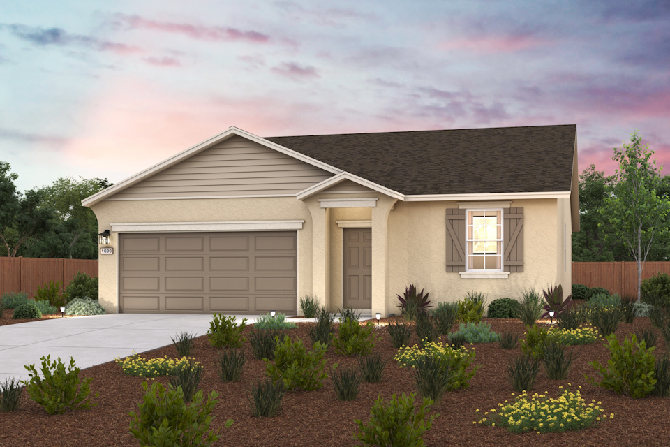 A house with a garage and a driveway.