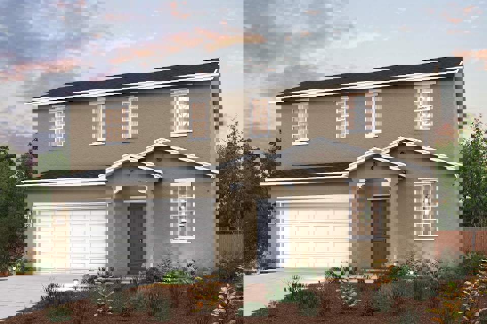 A house with a garage.