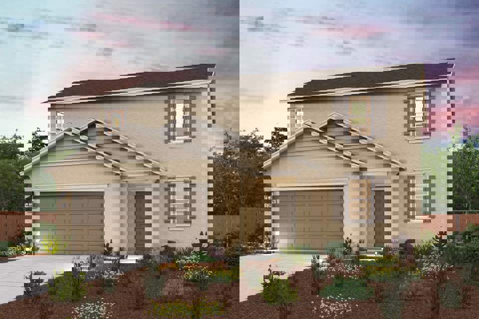 A house with a garage.