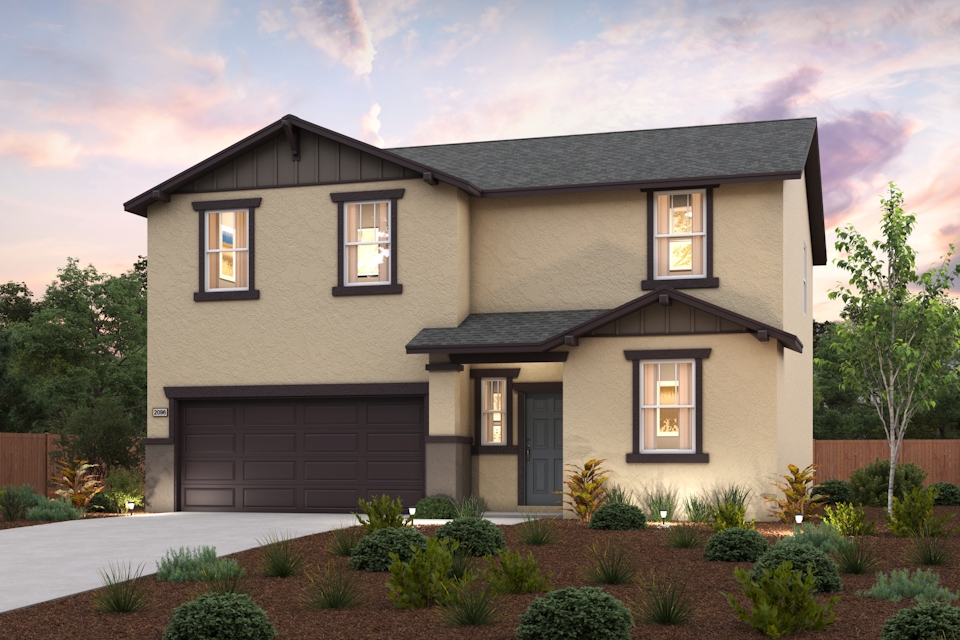 A house with a garage.