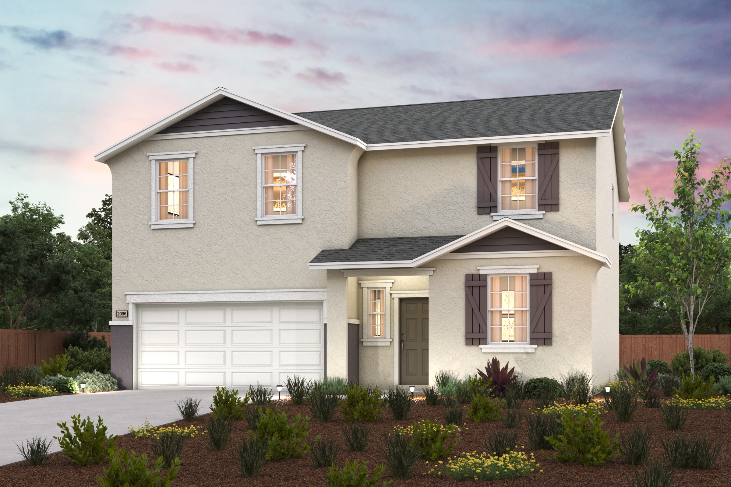 A house with a garage.