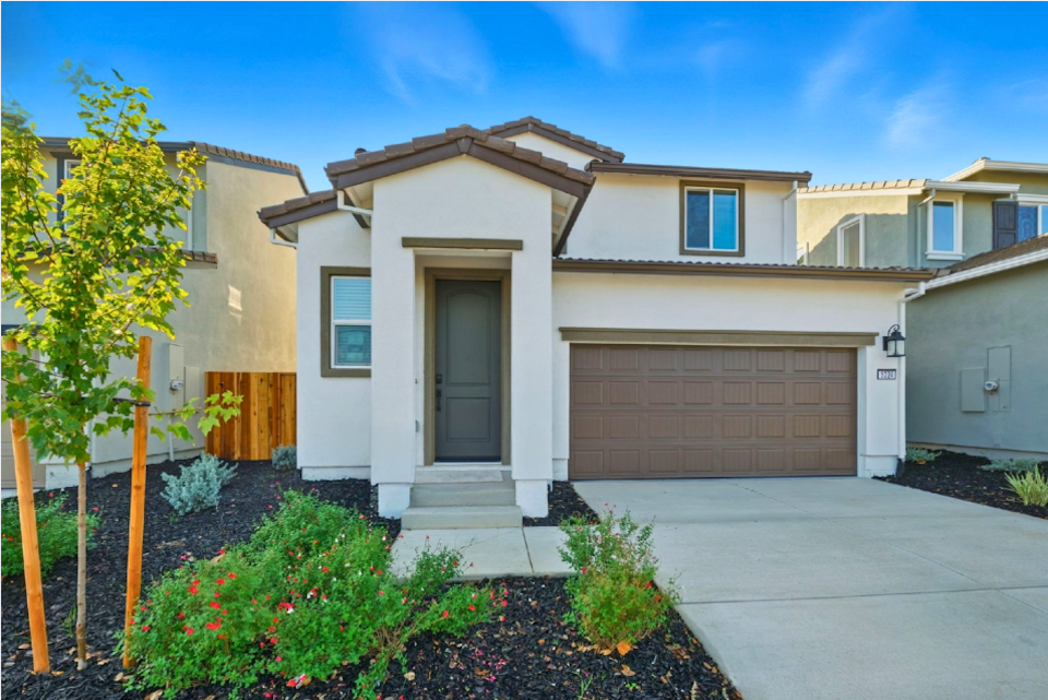 A house with a garage.