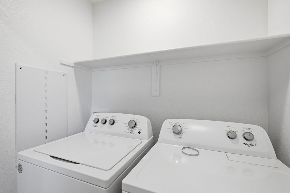 A washing machine and dryer.