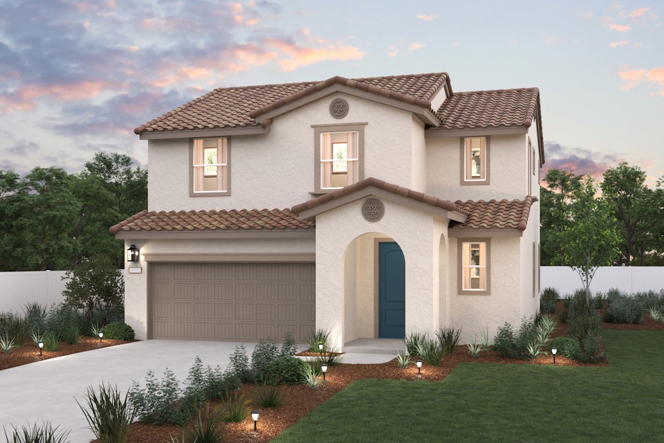 A house with a driveway.