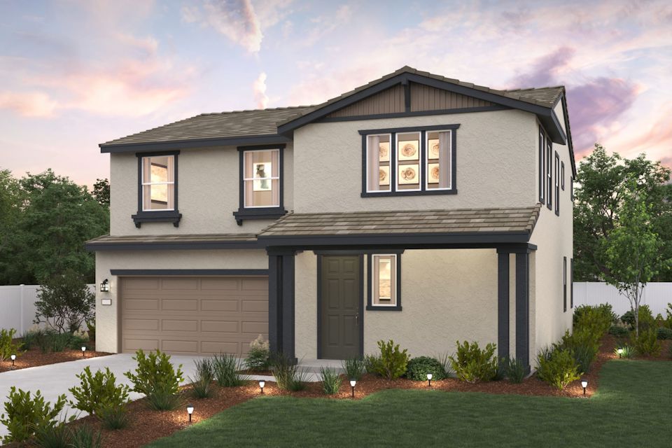 A house with a garage.