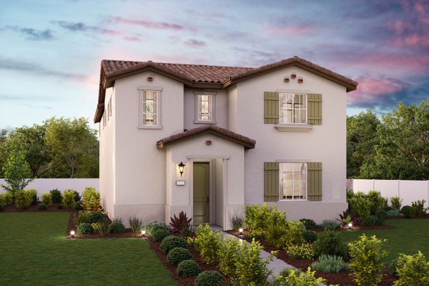 A house with a large front yard.