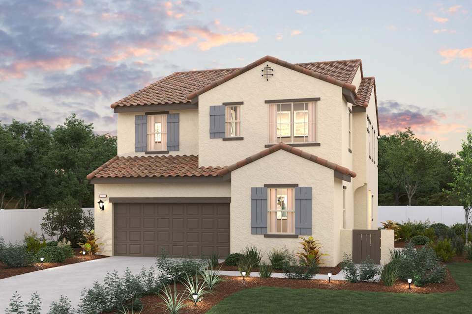 A house with a large front yard.