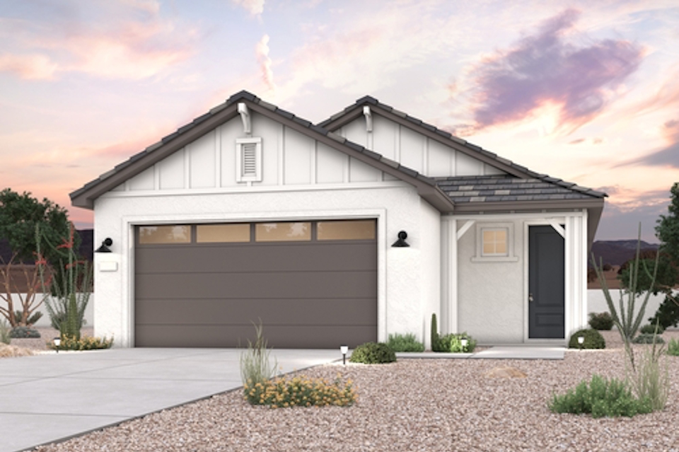 A house with a garage.