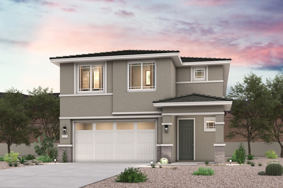 A house with a garage.