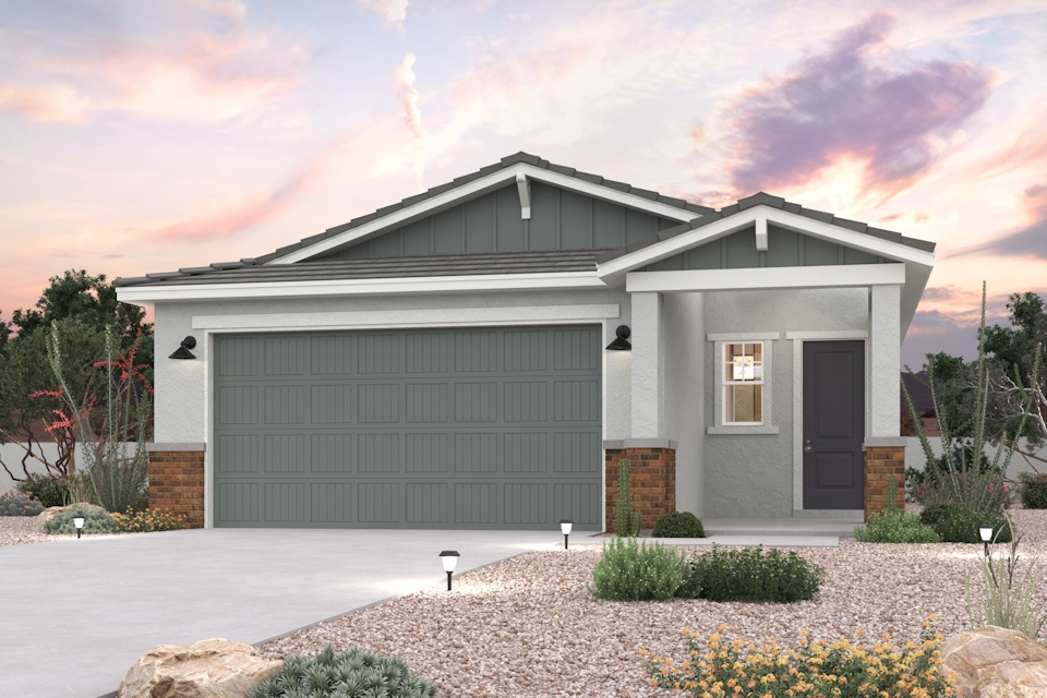 A house with a garage.