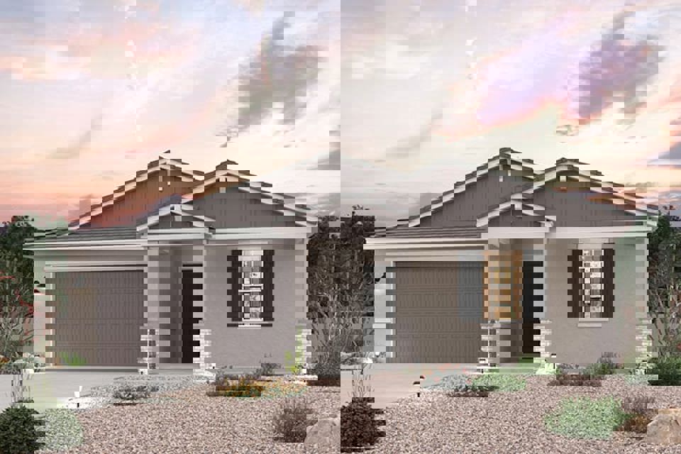 A house with a garage.