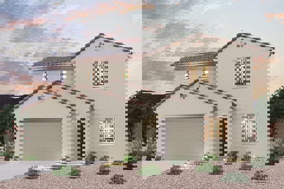 A house with a garage.