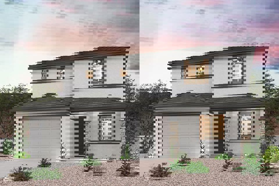 A house with a garage.