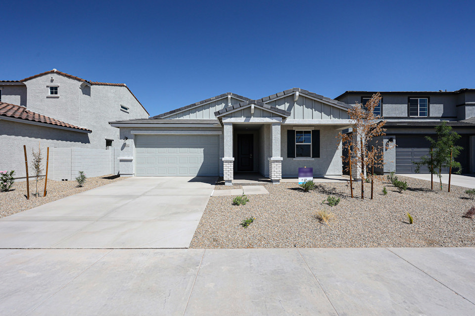 A house with a garage.