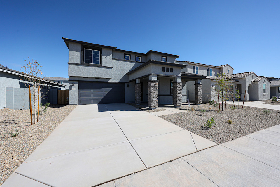 A house with a driveway.