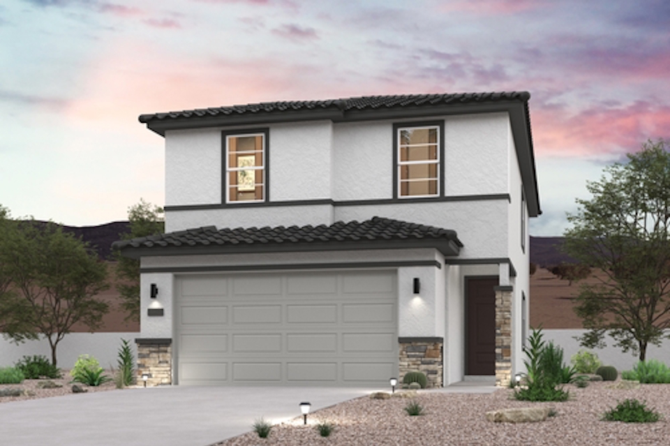 A house with a garage.