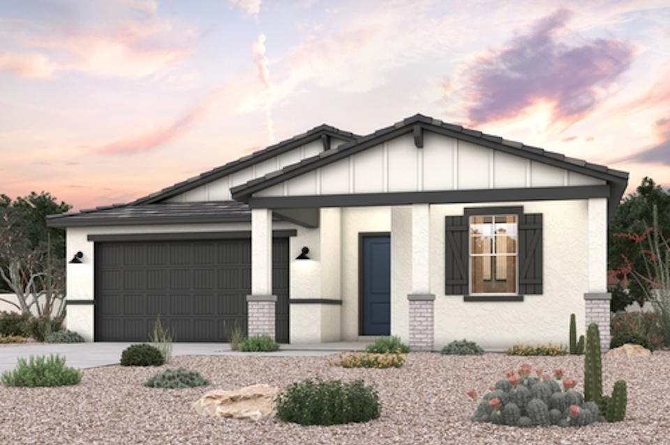 A house with a garage.