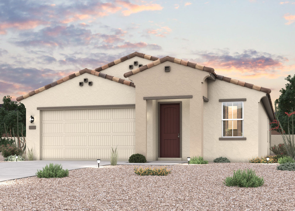 Twilight rendering of a new home for sale in Surprise, AZ by Century Communities.