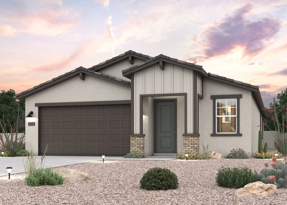 Twilight rendering of a new home for sale in Surprise, AZ by Century Communities.