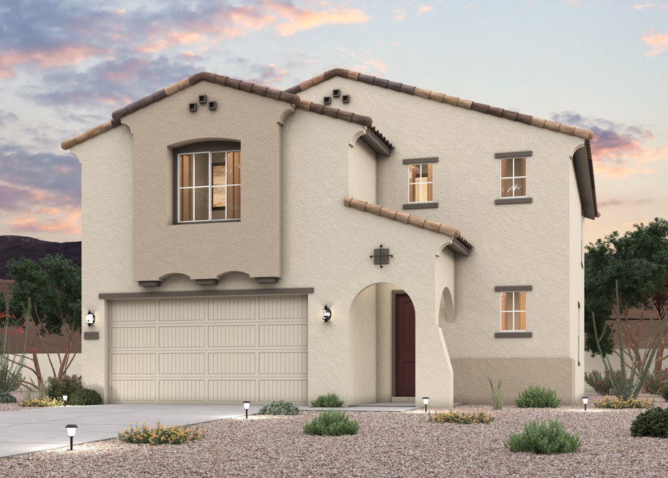 Twilight rendering of a new home for sale in Surprise, AZ by Century Communities.