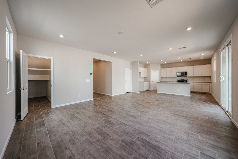 A large empty kitchen.