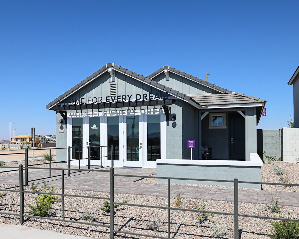 A building with a fence around it.