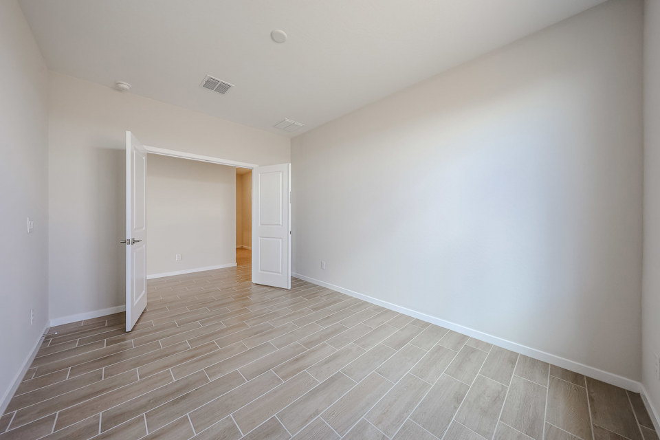 A room with white walls.