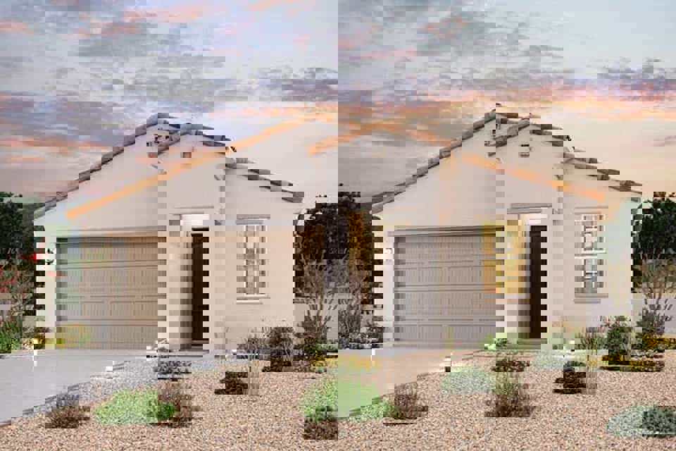 A house with a garage.