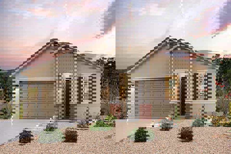 A house with a garage.