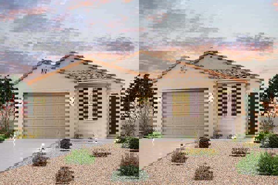 A house with a garage.