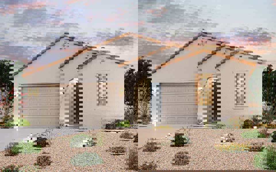 A house with a garage.