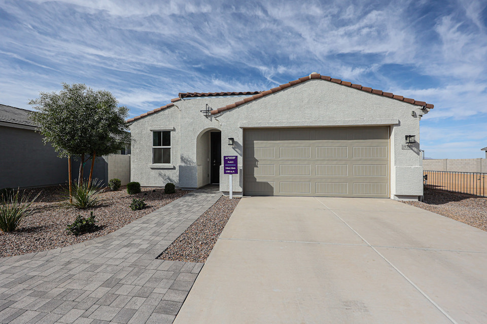 A house with a driveway.