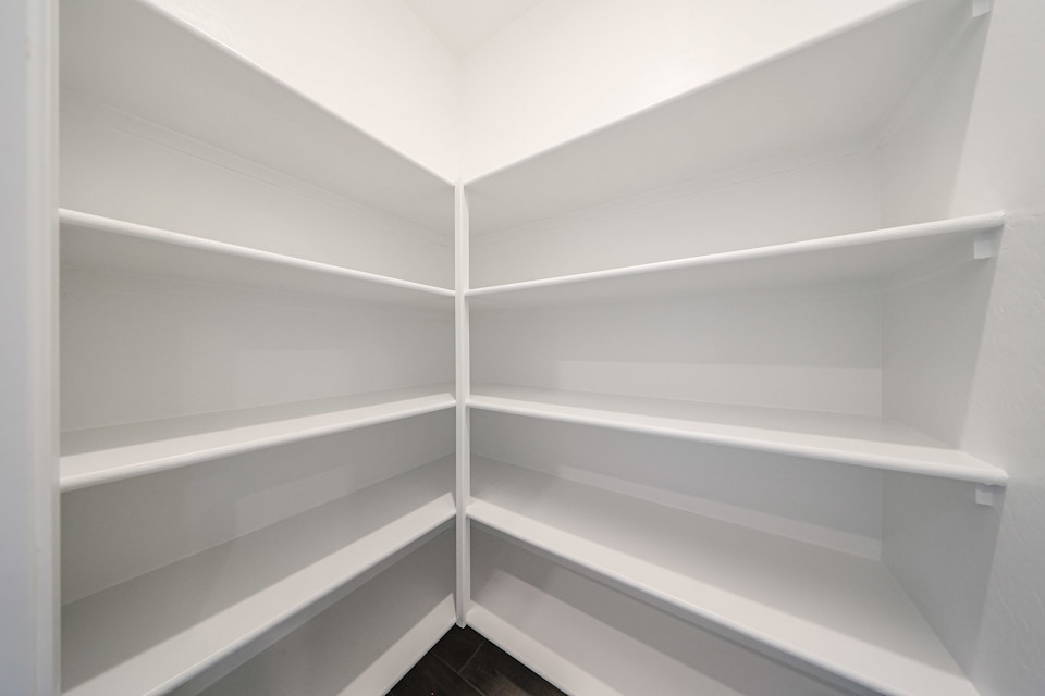 A white shelf with white shelves.