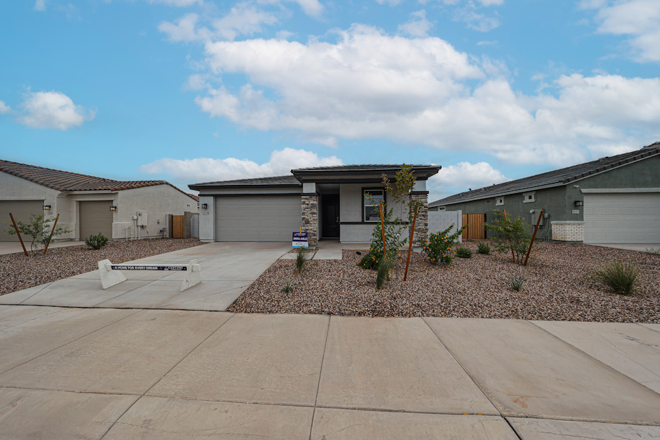 A house with a driveway.