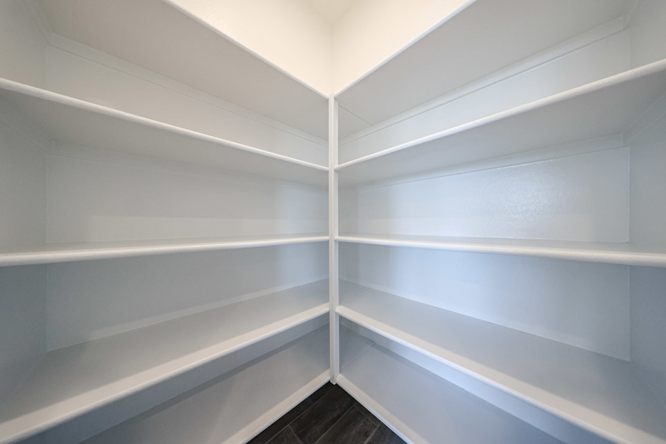 A white shelf with white shelves.