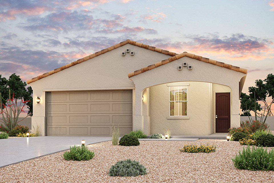 A house with a garage.