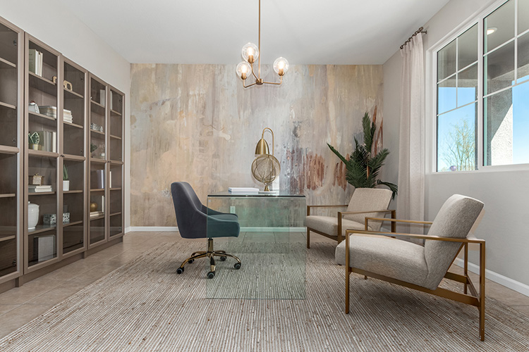 A room with chairs and a table.