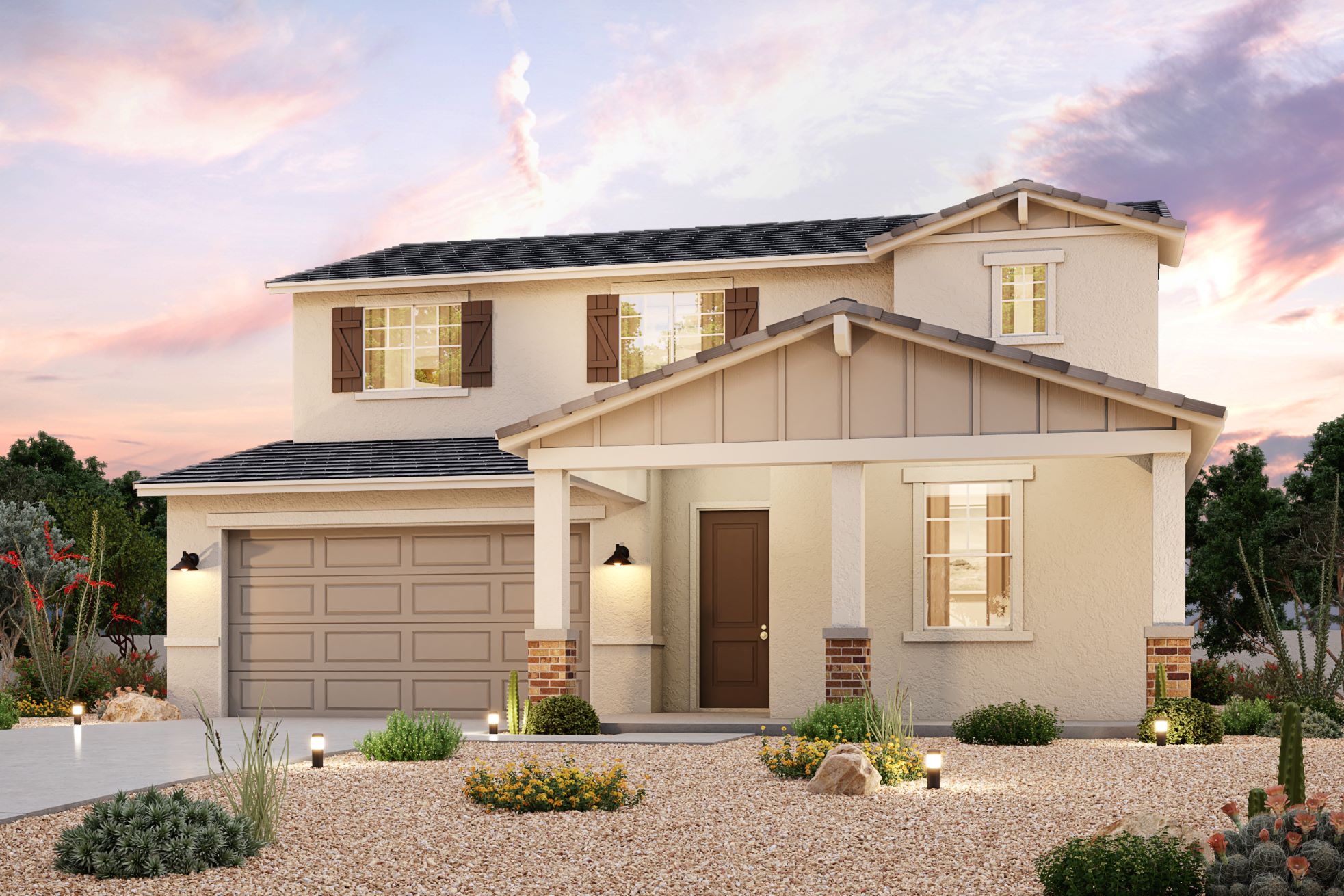 A house with a driveway.