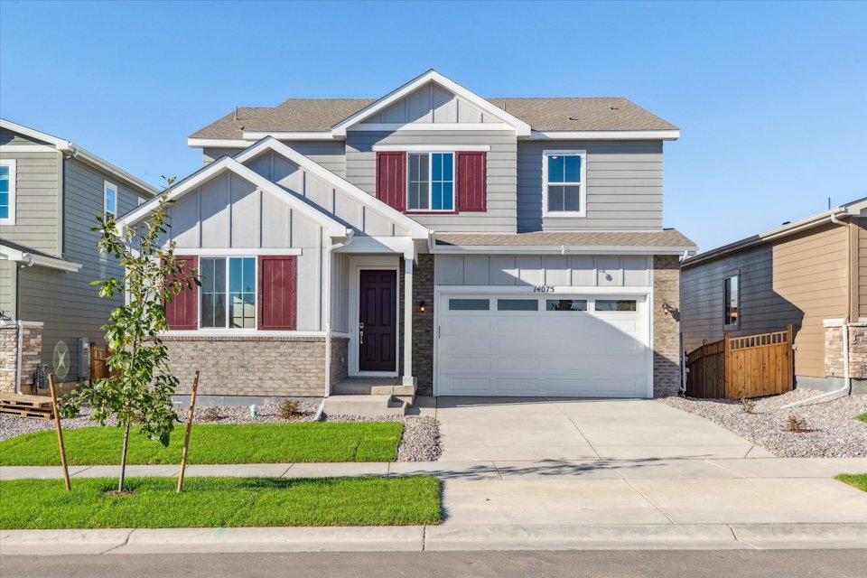 A house with a garage.