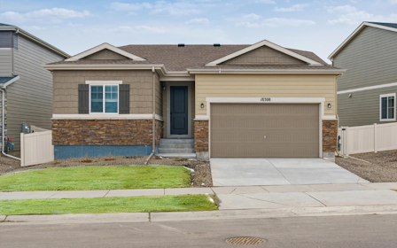 A house with a garage.