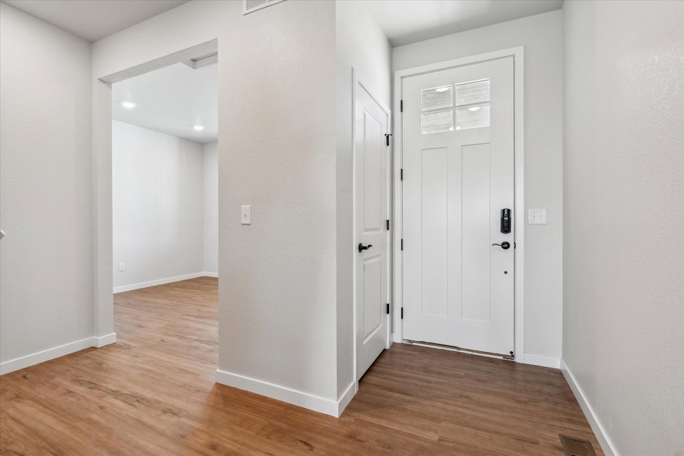 A room with white doors.