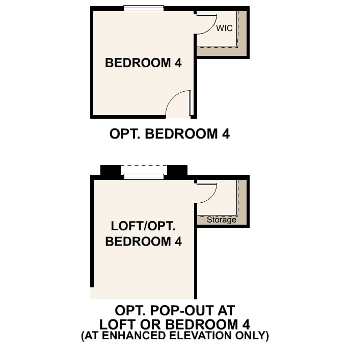 Diagram. Ontario Floorplan Illustration Upper Level Options