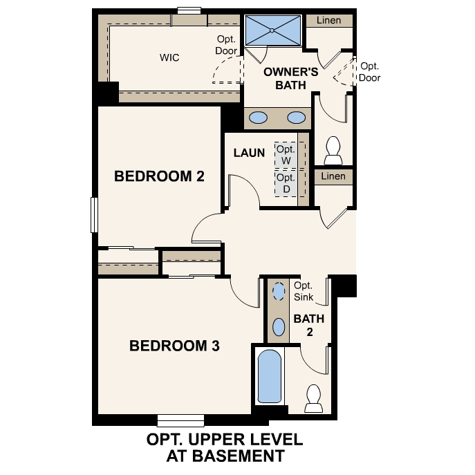 Diagram, engineering drawing. Platte Floorplan, Upper Level Options