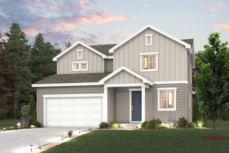 A house with a garage.